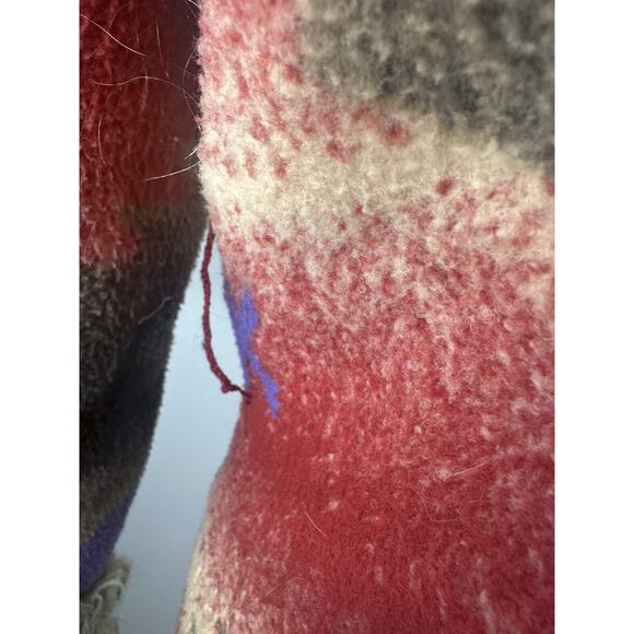 Tasha Polizzi Aztec Southwestern Blanket Coat Faux Fur Hooded Large *NO BELT* - Picture 13 of 16